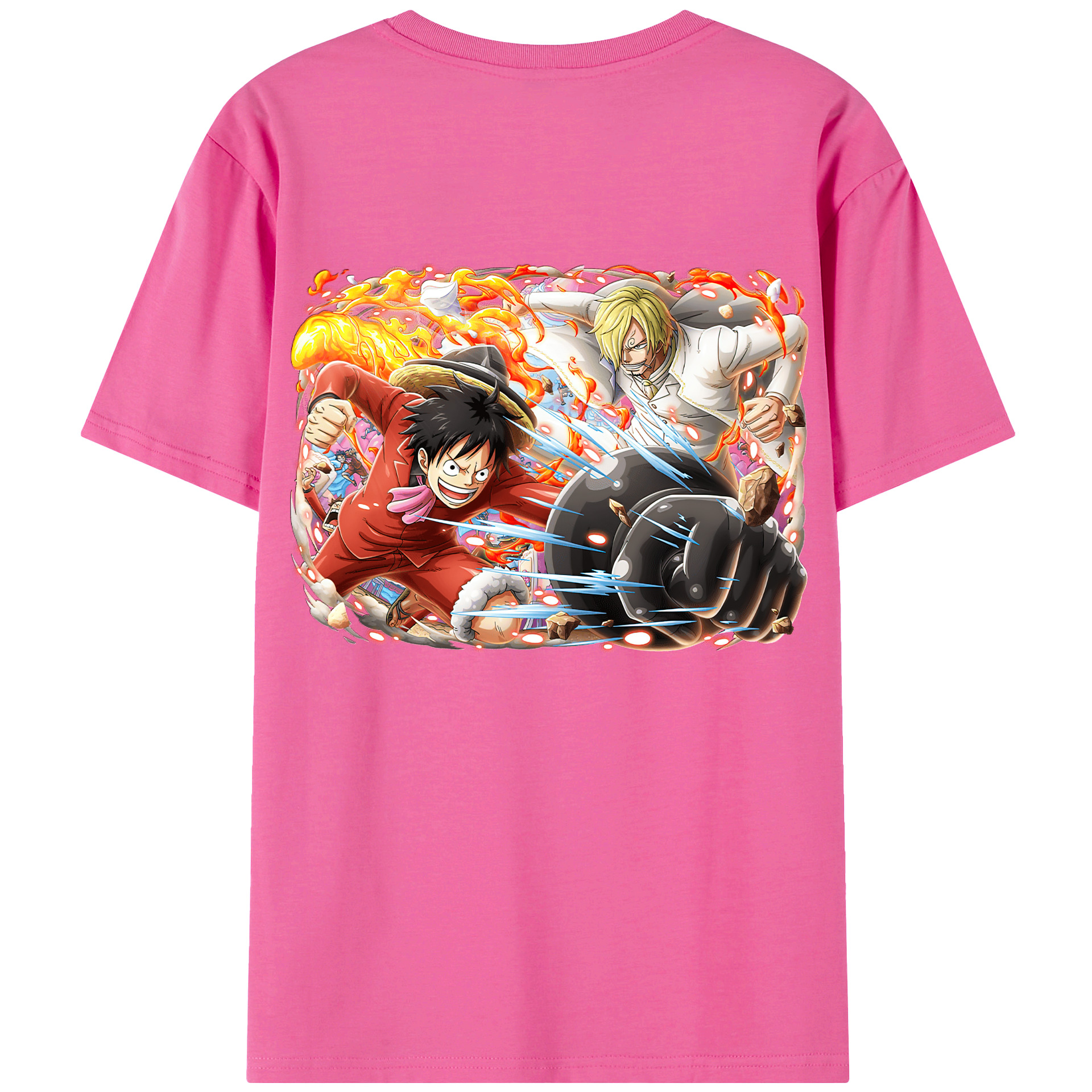 ワンピース モンキー・D・ルフィ ONE PIECE Monkey D. Luffy レディース半袖Tシャツ(バックプリント)